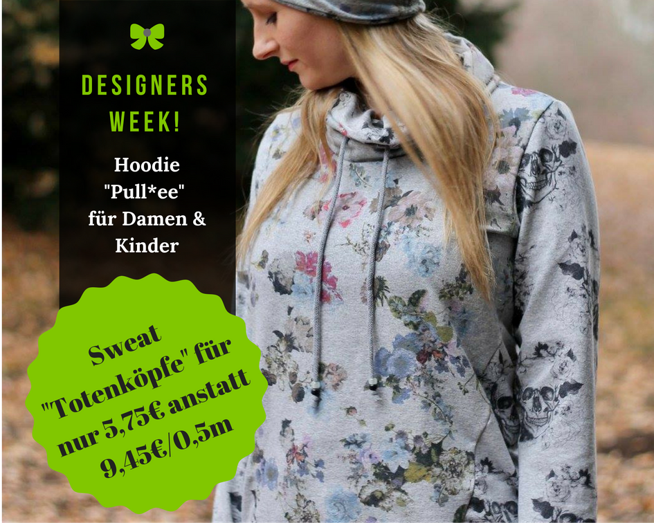 Designersweek - Nipnaps - eBooks - Nähen - Hoodie - Pull*ee - Damen - Kinder - Herren - Puppen - Sweat - French Terry - Blumenfee - Totenköpfe - Glückpunkt.