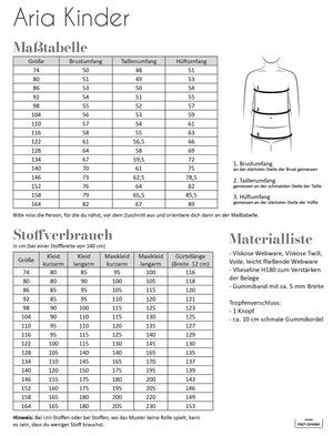 Papierschnittmuster - "Aria Kinder" - Kleid- Fadenkäfer