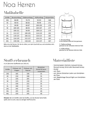 Papierschnittmuster - "Noa Herren" - Hoodie - Fadenkäfer