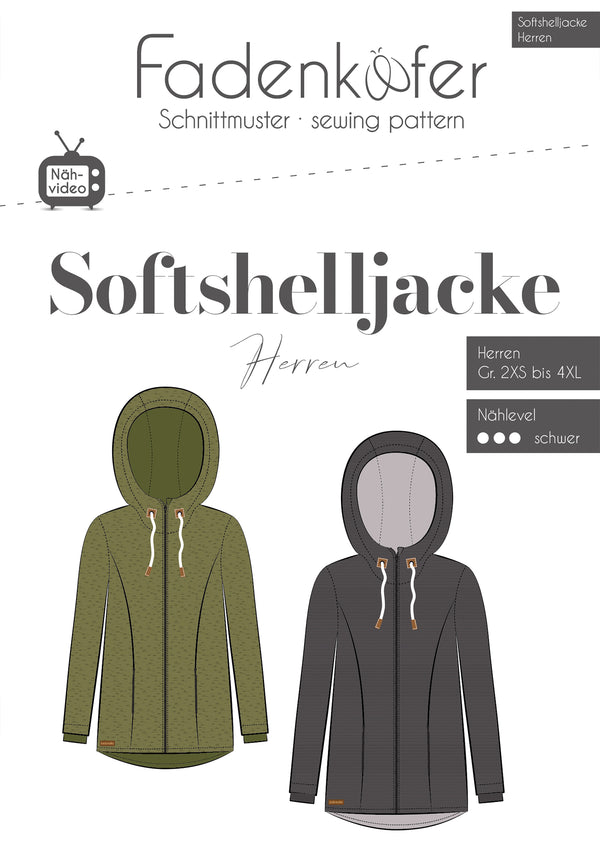 Papierschnittmuster - "Softshelljacke Herren" - Fadenkäfer