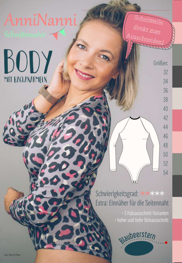 Papierschnittmuster - "Body mit Raglanärmeln - Body - AnniNanni